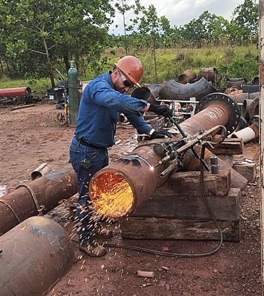 Oxycoupage pipe carbon steeel 12" Sch 160 , pipeline , Lavalin, Uruguay