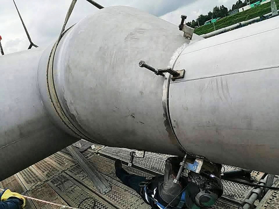Fitting pipe Inox 316L conection de pompes dans une station d'épuration à Bogota,Colombie