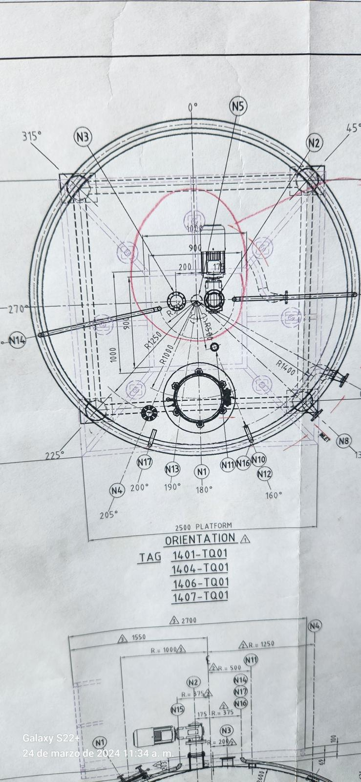 Plans et isométries tank en acier inoxydable 316L pour l'orge,brasserie de Barranquilla, Colombie