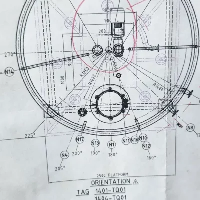 Plans et isométries tank en acier inoxydable 316L pour l'orge,brasserie de Barranquilla, Colombie